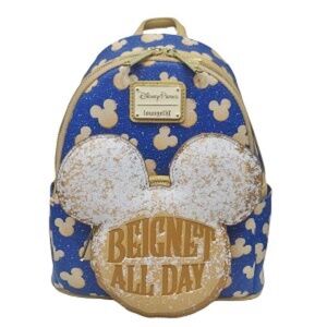 Disney Parks Mickey Mouse Beignet All Day Scented Loungefly Mini Backpack NEW
